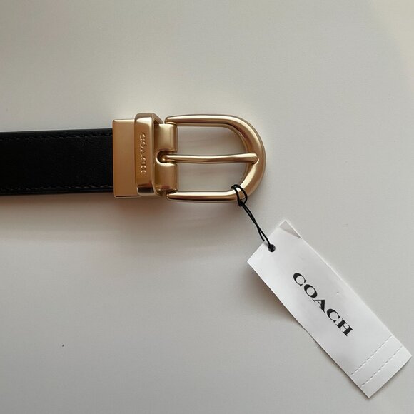 NWT Coach Women’s Classic Buckle Cut-To-Size Reversible Leather Belt - Picture 2 of 7